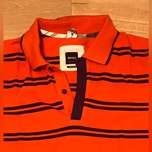 Boss. Hugo Boss striped polo.
